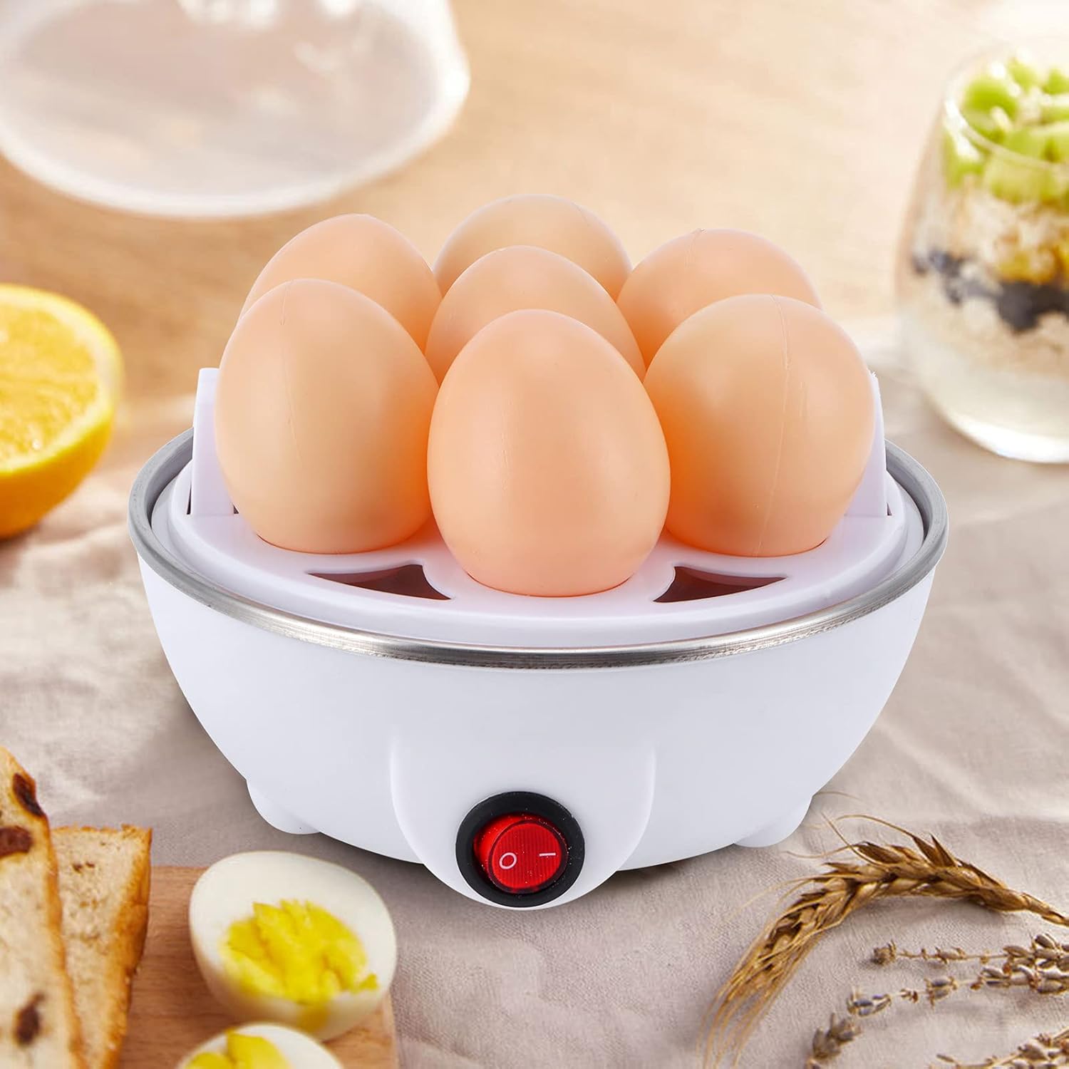 【Big-promotion】 Electric Egg Cooker Boiler Maker Soft Medium or Hard Boil 14 Egg Capacity Two Layer Egg Maker,Egg SteamerWith Automatic Shut Off