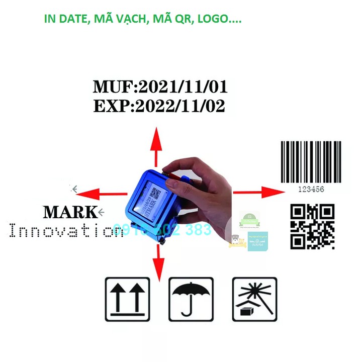 Máy in date cầm tay mini