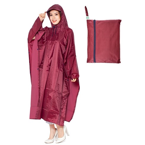 Áo Mưa Cánh Dơi Vải Dù 1m4 Cao Cấp, Chống nước, siêu bền- Xanh Rêu