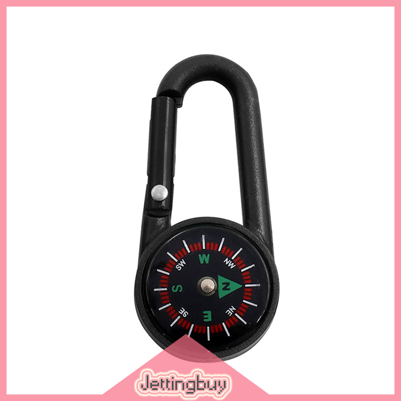 Flash Sale Multi-functional Outdoor Keychain Mini Compass Mountaineering Key Ring Snap Hook Camping Hiking Tool Hiking Goods