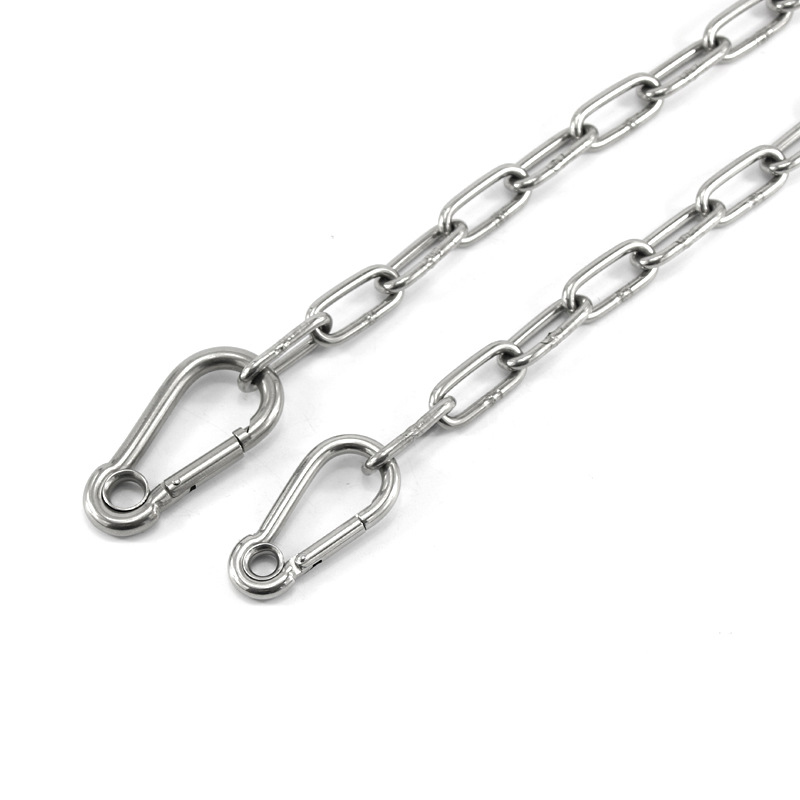 M4 M5 M6 M7 M8 Stainless Steel Carabiner Carbine Snap Hook with Eyelet Spring Buckle Key Ring.