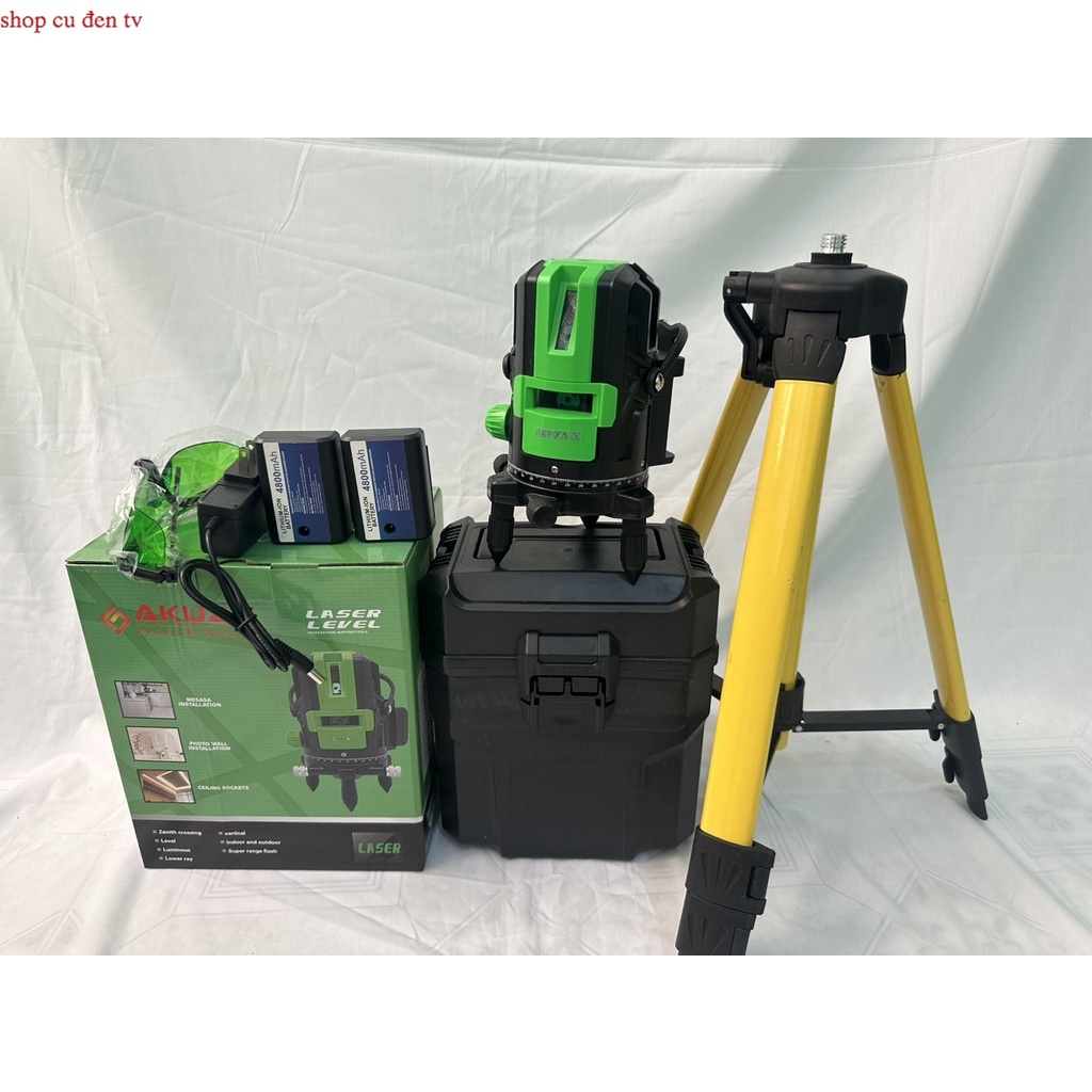 Máy bắn cốt,Máy lazer cân bằng 5 tia xanh Akuza lazer tia siêu sáng shop cu đen tv