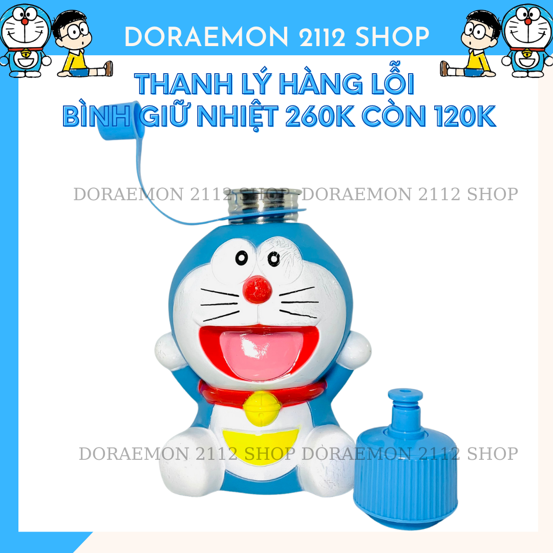 THANH LÝ Bình giữ nhiệt Doraemon 600ml LỖI XƯỚC SƠN