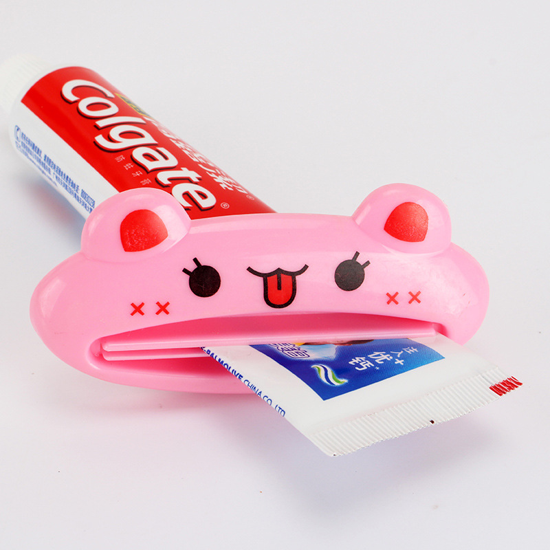 Kids Cartoon Cute Toothpaste Dispenser Tools Multipurpose Automatic Toothpaste Squeezer Tooth Paste Tube Squeezer Cosmetic Facial Cleanser Dispenser for Bathroom Supplies