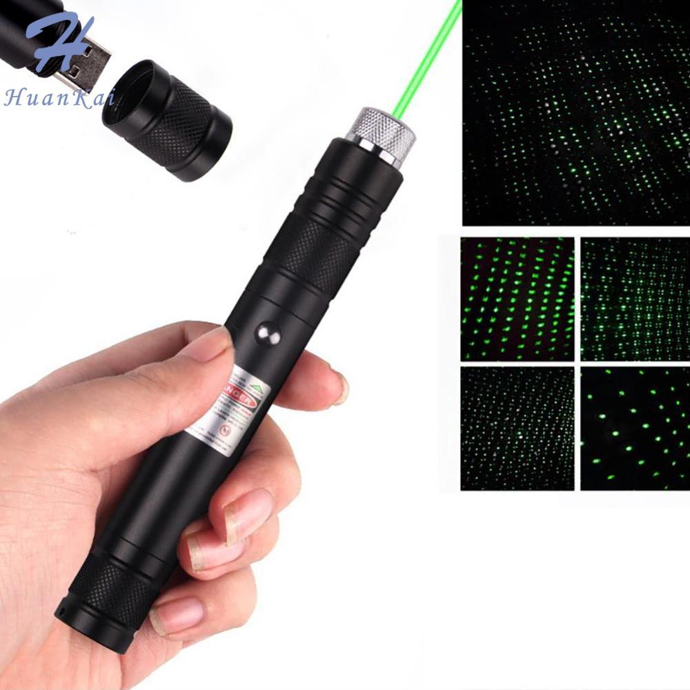HK 10000m USB Charging Laser Torch Green Laser Pointer High Powerful Dot Single Starry Burning Match