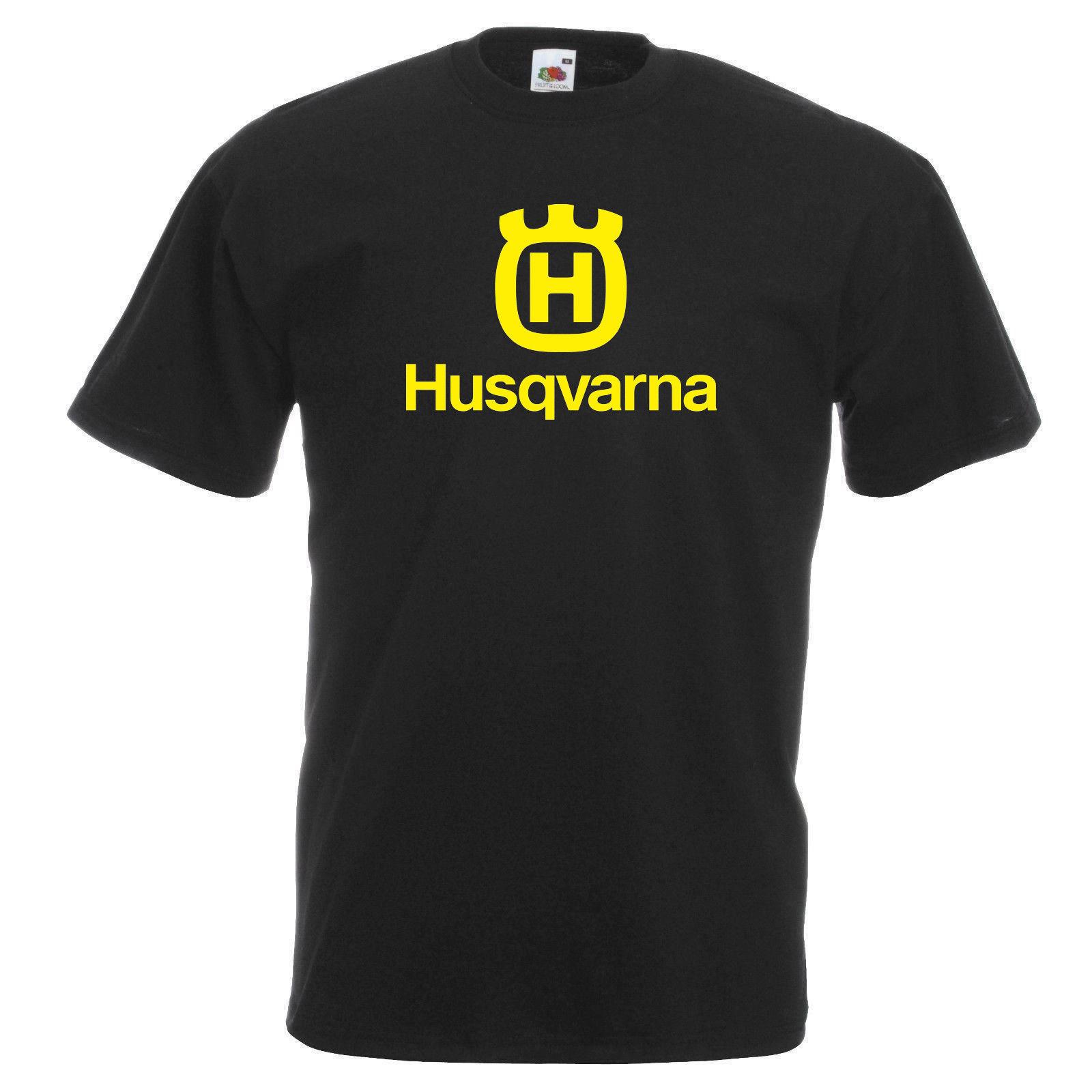 New Husqvarna Motorcycles Logo Men/'s Black T-Shirt Size S to 3XL