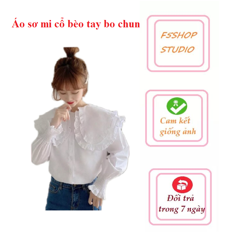 Áo tiểu thư tay bồng phong cách sơ mi công sở (Freesize < 60kg)
