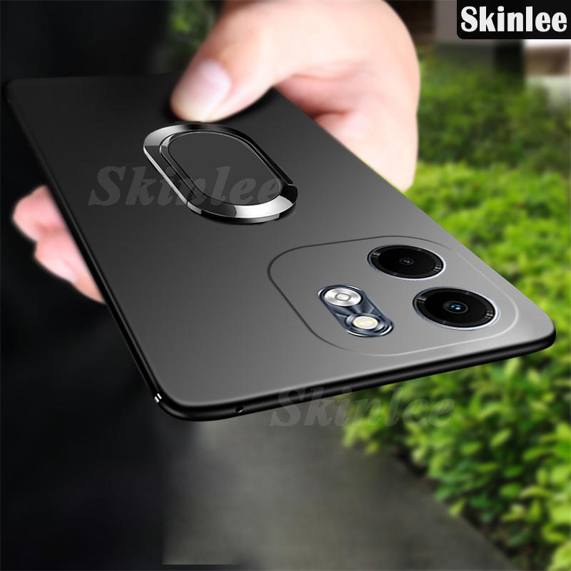 Phone case For infinix Smart 9 Back cover Finger Metal Ring Kickstand Car Holder Matte Soft Silicone Cover For infinix Smart9 Cover cases
