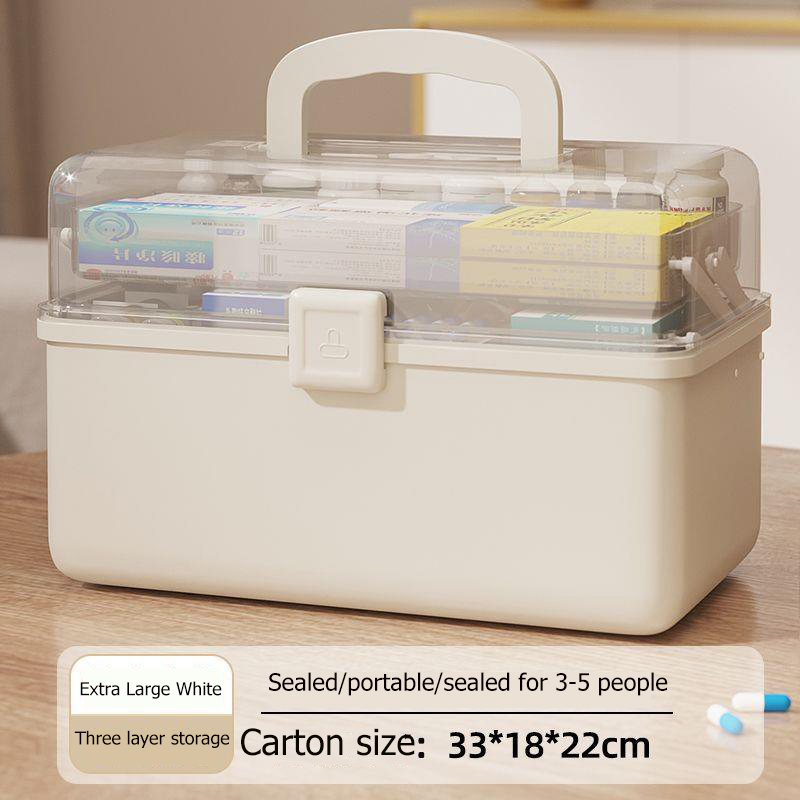 Medicine box for family use, large capacity, multi-layer moisture-proof medicine box, multifunctional medical storage, medicine small medicine box