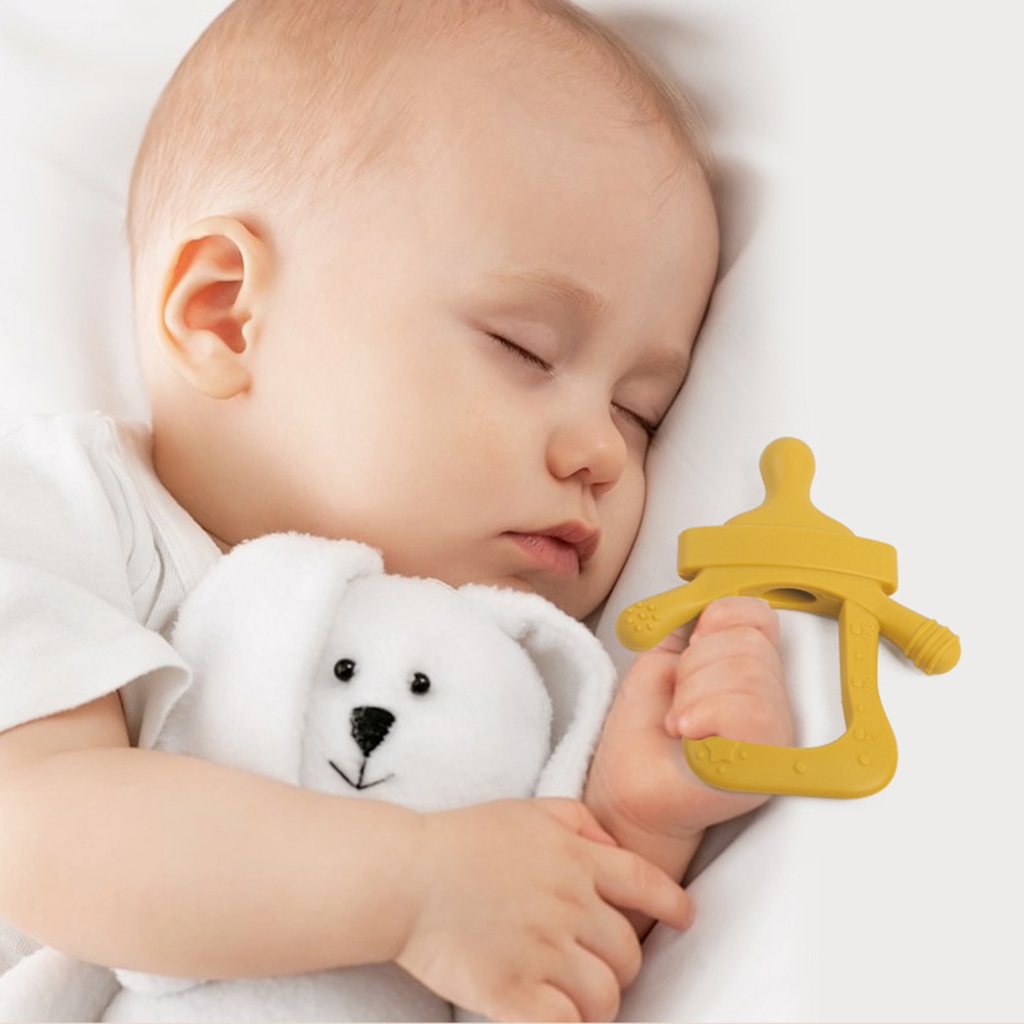 Mini Milk Bottle Teething Toy Baby Teether Necklace Pendant Pacifier Accessories