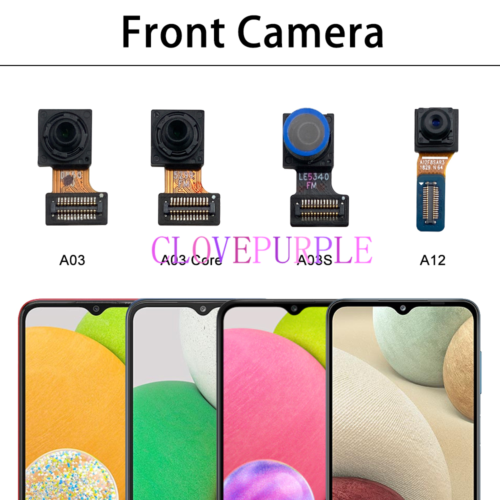 1pcs Original Back Rear Camera Module + Front Facing Camera Flex Cable For Samsung Galaxy A02 A03s A03 Core A03s A12 A21 A21s