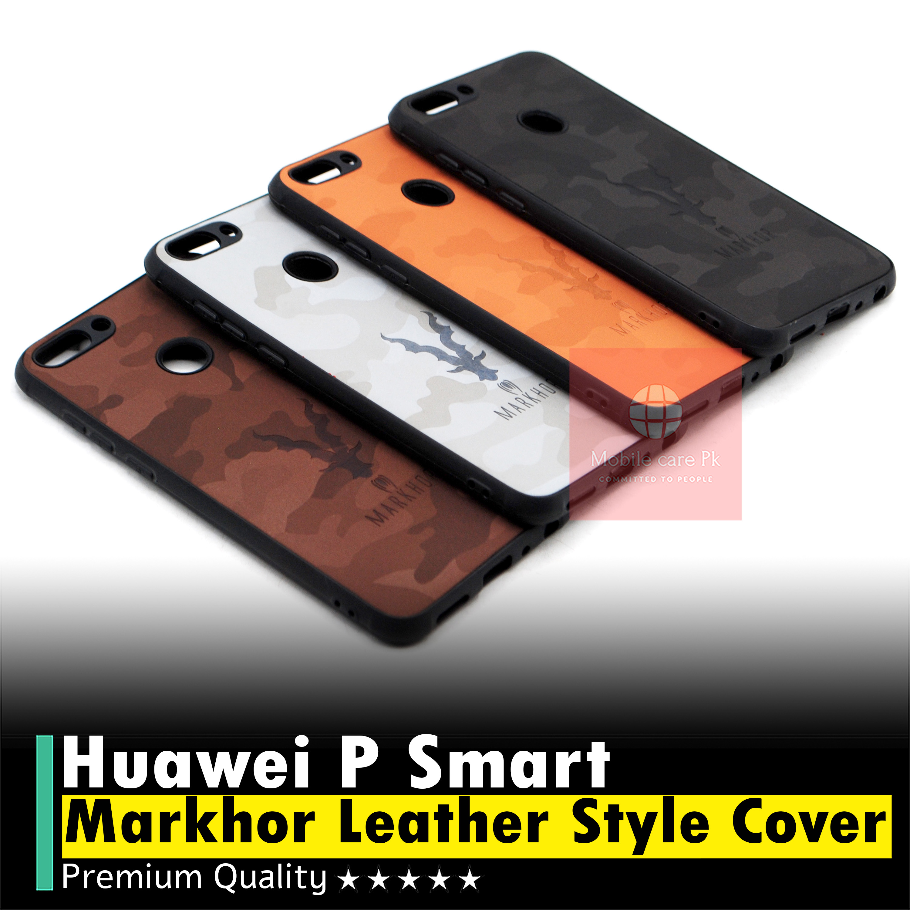 Huawei P Smart Back Cover Soft Leather Markhor Style Case For P Smart. 
