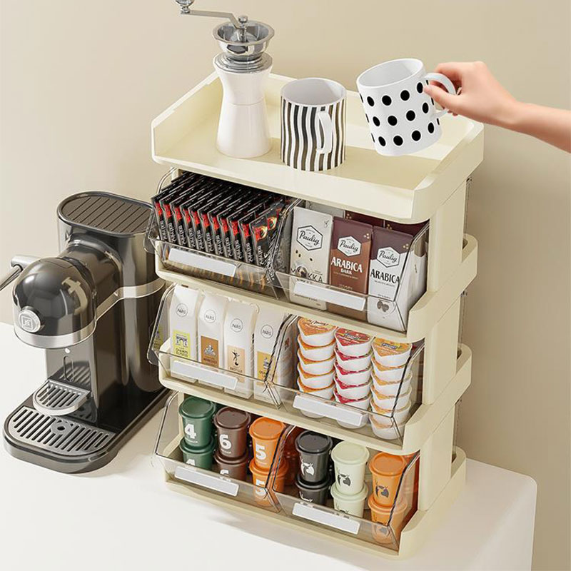 Tea bag storage box wall-mounted snack tea capsule coffee bar organizer cup cup holder multi-functional storage rack