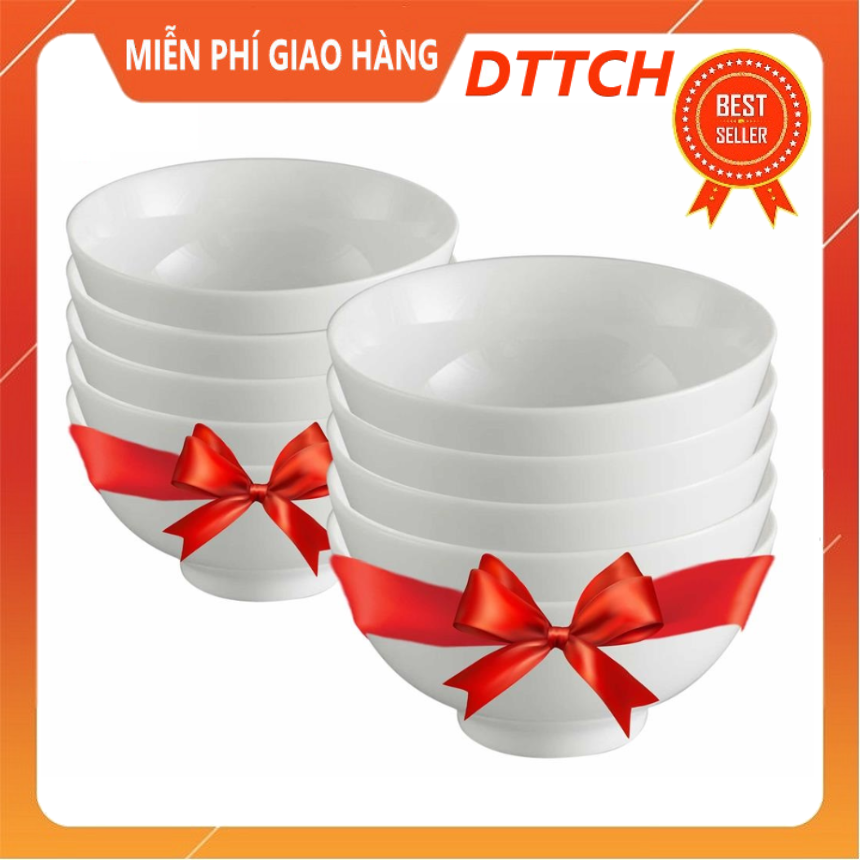 [HCM][COMBO 10 CÁI ] BỘ CHÉN SỨ HOA VĂN CAO CẤP - CHÉN SỨ TRÁNG MEN- TÔ VÀ CHÉN