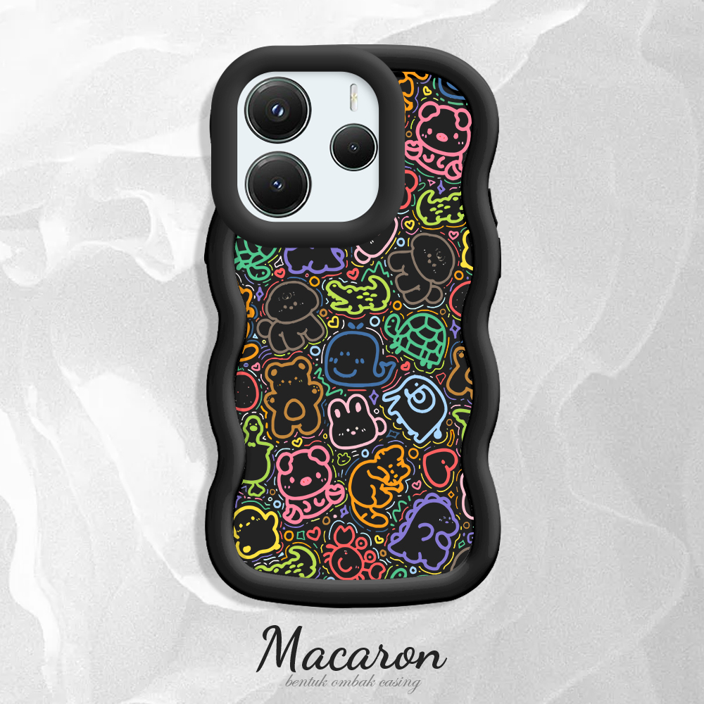 BILI for Redmi Note 14 4G 5G Note 14 Pro+ Xiaomi Poco X7 5G Back Cover Full Screen Small Animals Pattern Design Wavy Soft Silicone Mobile Phone Covers. 