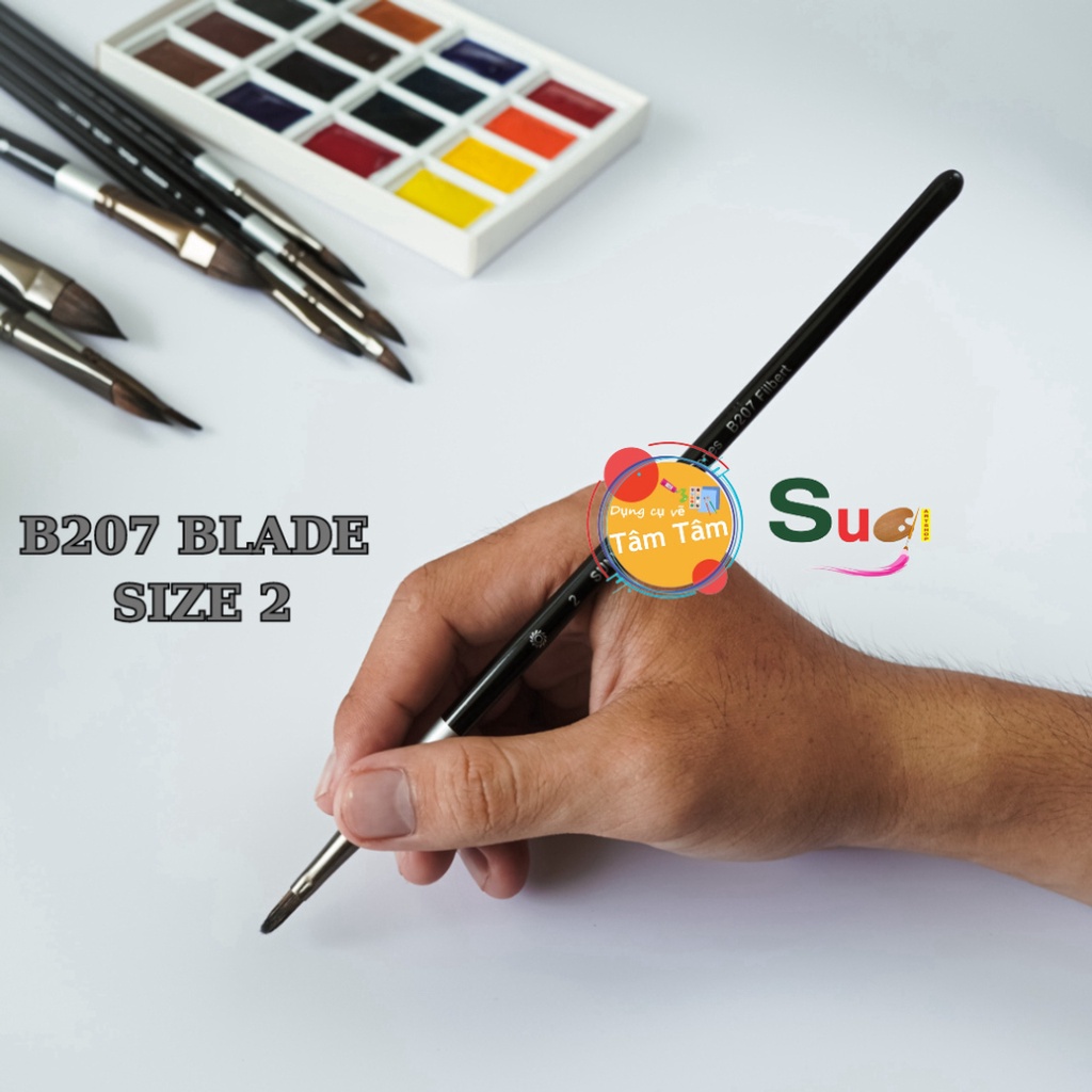 Cọ Vẽ Lông thú ( Lông Sóc )  Sunway Đầu Vát B207 Blade Brush - Tâm tâm - Sugi Art Shop