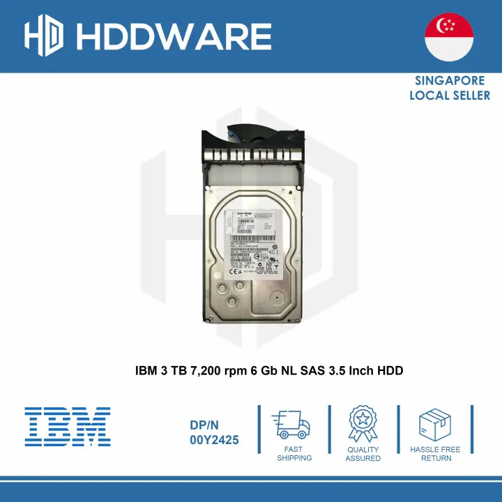 IBM 3 TB 7,200 rpm 6 Gb NL SAS 3.5 Inch HDD // 00MJ127 // 00Y2473 // 00Y2425 // 00Y5702