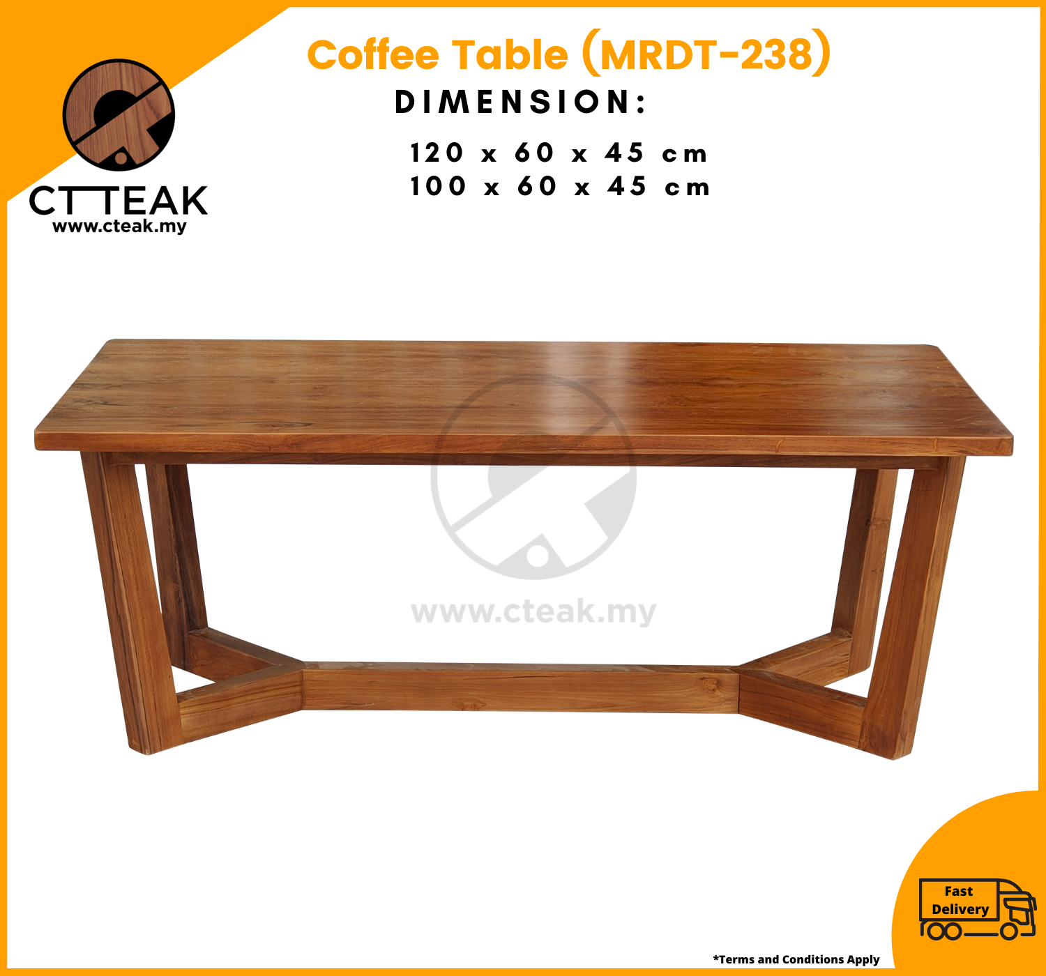 CT Teak Furniture Jati / Teak Wood Coffee Table (MRDT238) Lazada