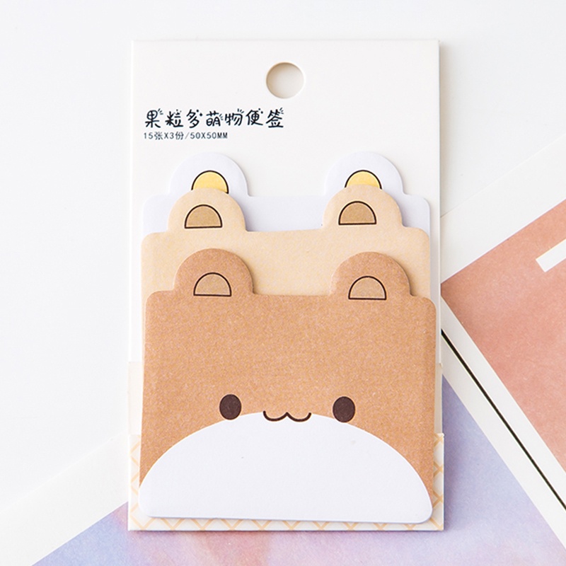 45 Sheets Japanese Cartoon Pet Series Sticky Notes Student Tearable Note Paper Set