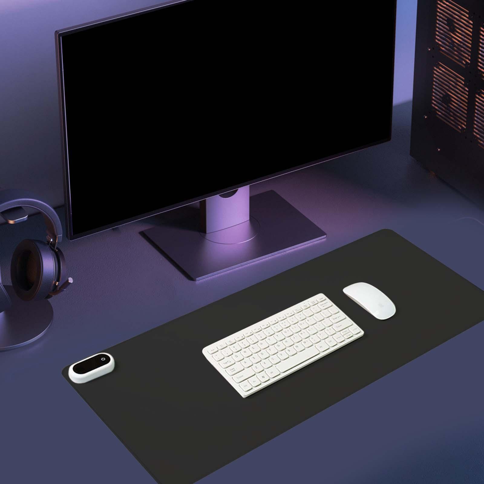 Baoblaze Heated Mouse Pad Multipurpose Mouse Pad Portable Gaming Mouse Mat PU Leather Hand Warmer for Computer for Home Desktop Household