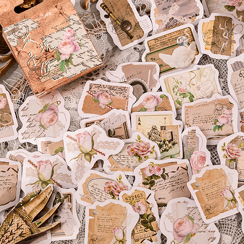 46%20pcs/set%20Retro%20Style%20Roses%20Paper%20Stickers%20Scrapbooking%20Diy%20Diary%20Stationery%20Sticker%20Aesthetic%20Gift%20BOYUAN%20-%20Image%204
