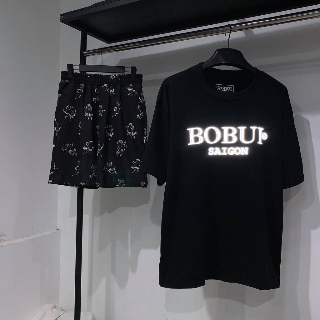 Áo thun unisex tay lỡ nam nữ phản quang saigon bobui thời trang tuổi teen 2022