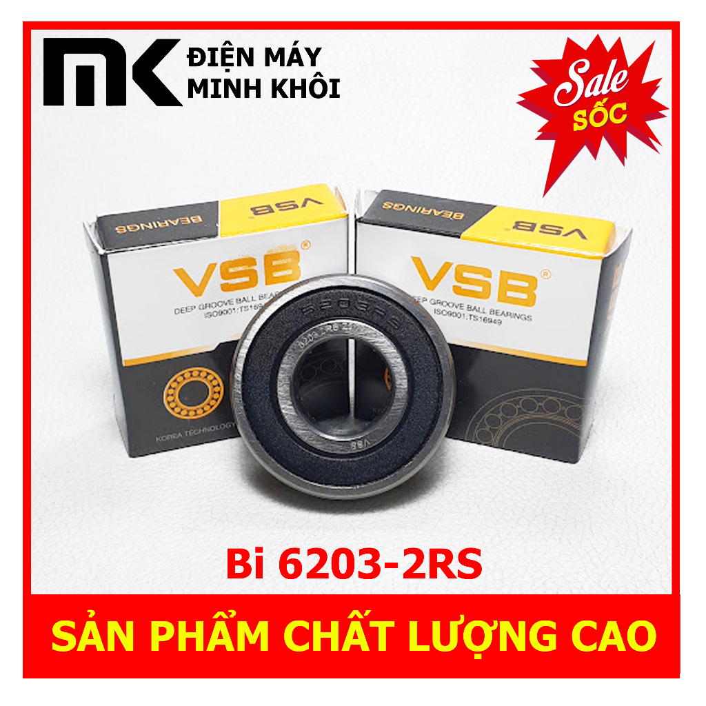 Bạc đạn - vòng bi 6203rs cho động cơ, mô tơ...