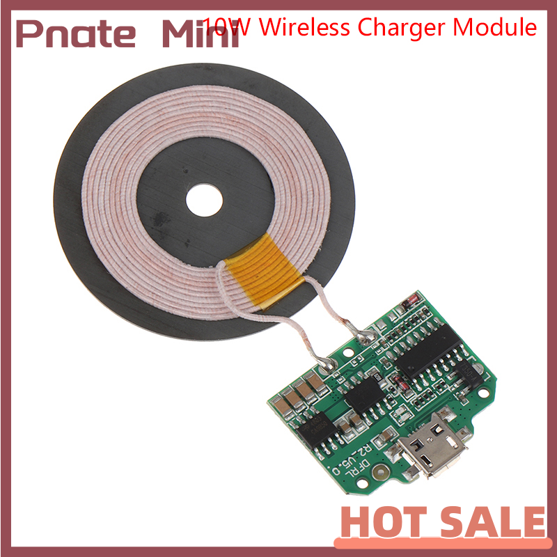 Pnate 10w qi wireless charger module micro usb transmitter pcba circuit board coil