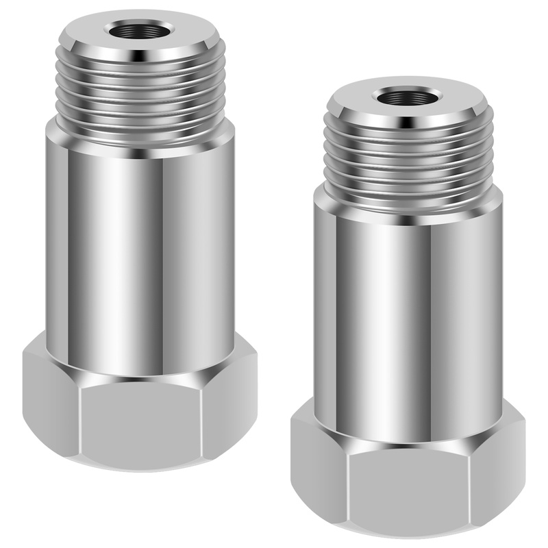 O2 Sensor Adapter 2pcs Oxygen Sensor Adapter Universal Car O2 Sensor Extension Adapter 45mm M18x1.5 Oxygen Sensor Spacer