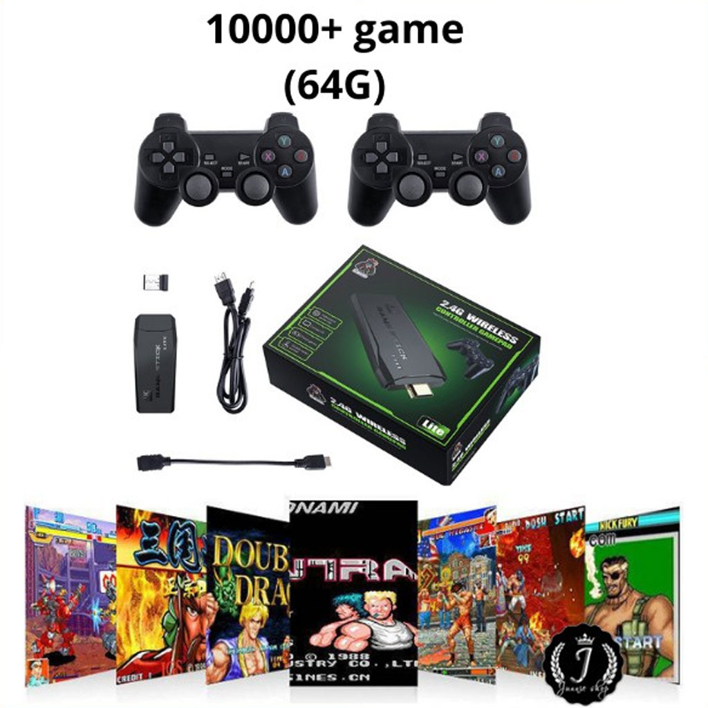 Máy chơi game 4 nút tay cầm không dây 3500/1000 trò kết nối HDMI TV 4K, máy chơi game stick 4K cổ điển, máy chơi game PS contra, bóng đá - 2 người chơi - Chính Hãng