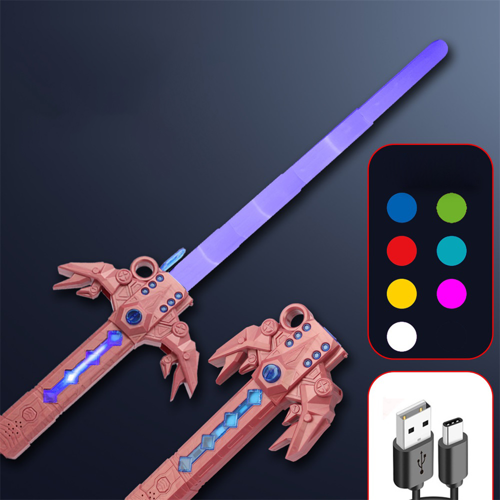 Light Saber Star Wars Laser Sword Children's Colorful Automatic Retractable Glow Stick Boy Toy Sword