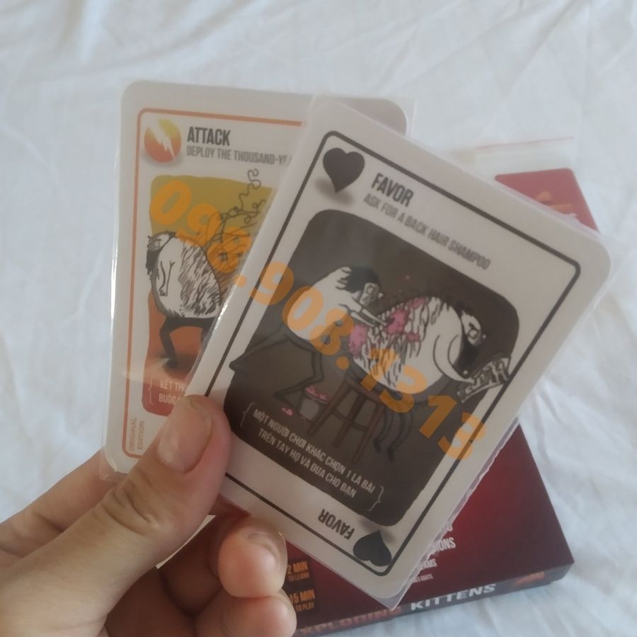 Sleeves bọc bài Mèo nổ Exploding Kittens bảo vệ bài 5.7 x 8.8 cm