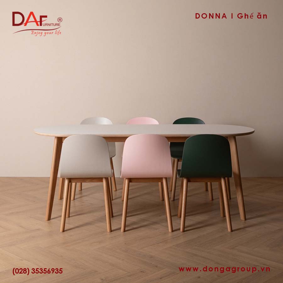 GHẾ ĂN DONNA - GỖ ASH - XANH LÁ
