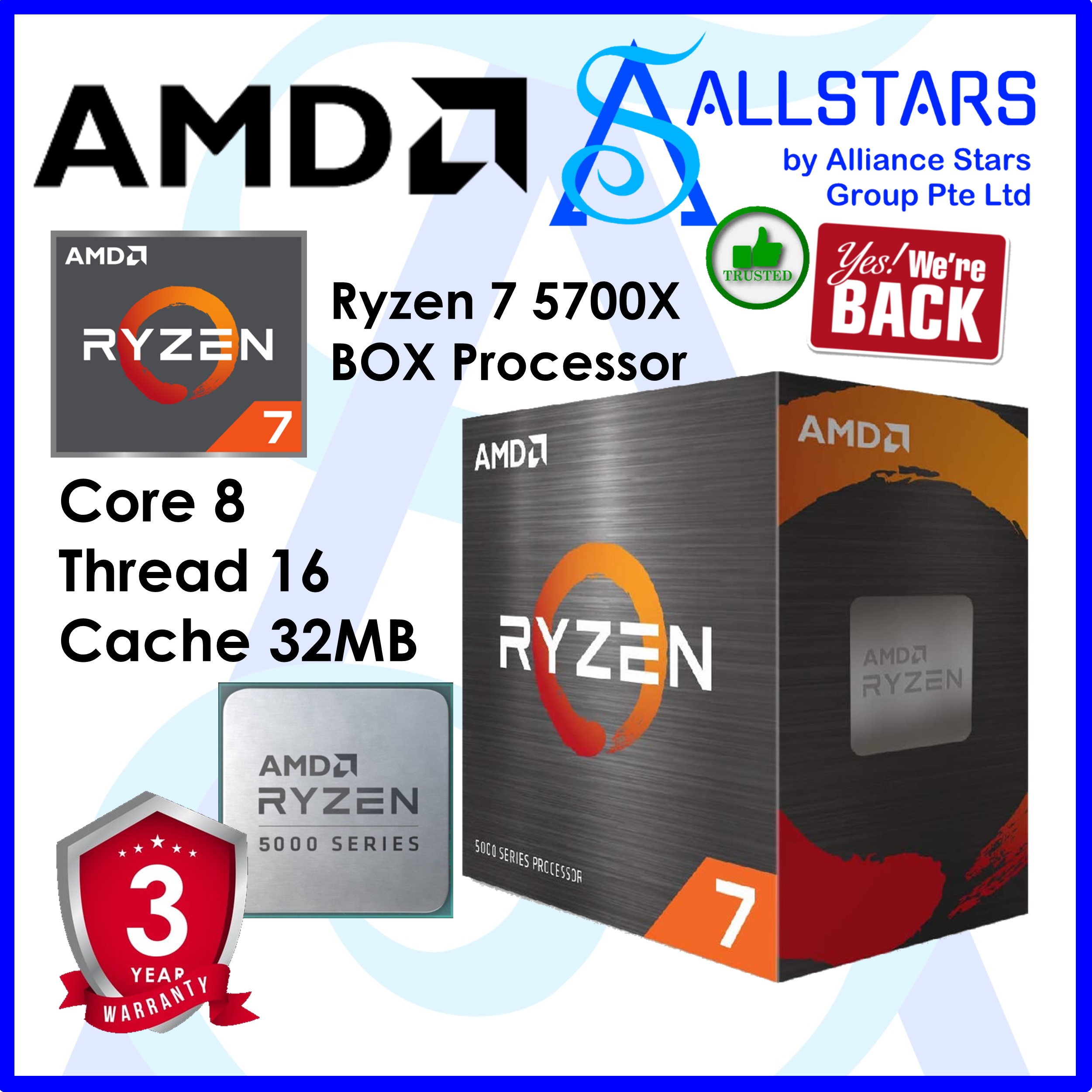 ALLSTARS We Are Back DIY CPU Promo AMD Ryzen 7 5700X 8 Core 16