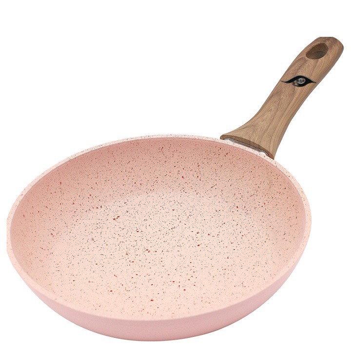 Chảo Đá Chống Dính Synmore 16Cm Cán Gỗ Chiên Trứng Chiên Bánh Đa Năng.