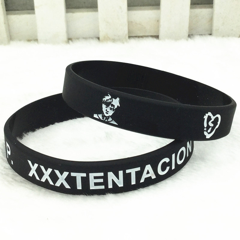1pc%20Xxx%20Black%20White%20Silicone%20Wristband%20Rubber%20Cuff%20Bracelets%20-%20Image%202