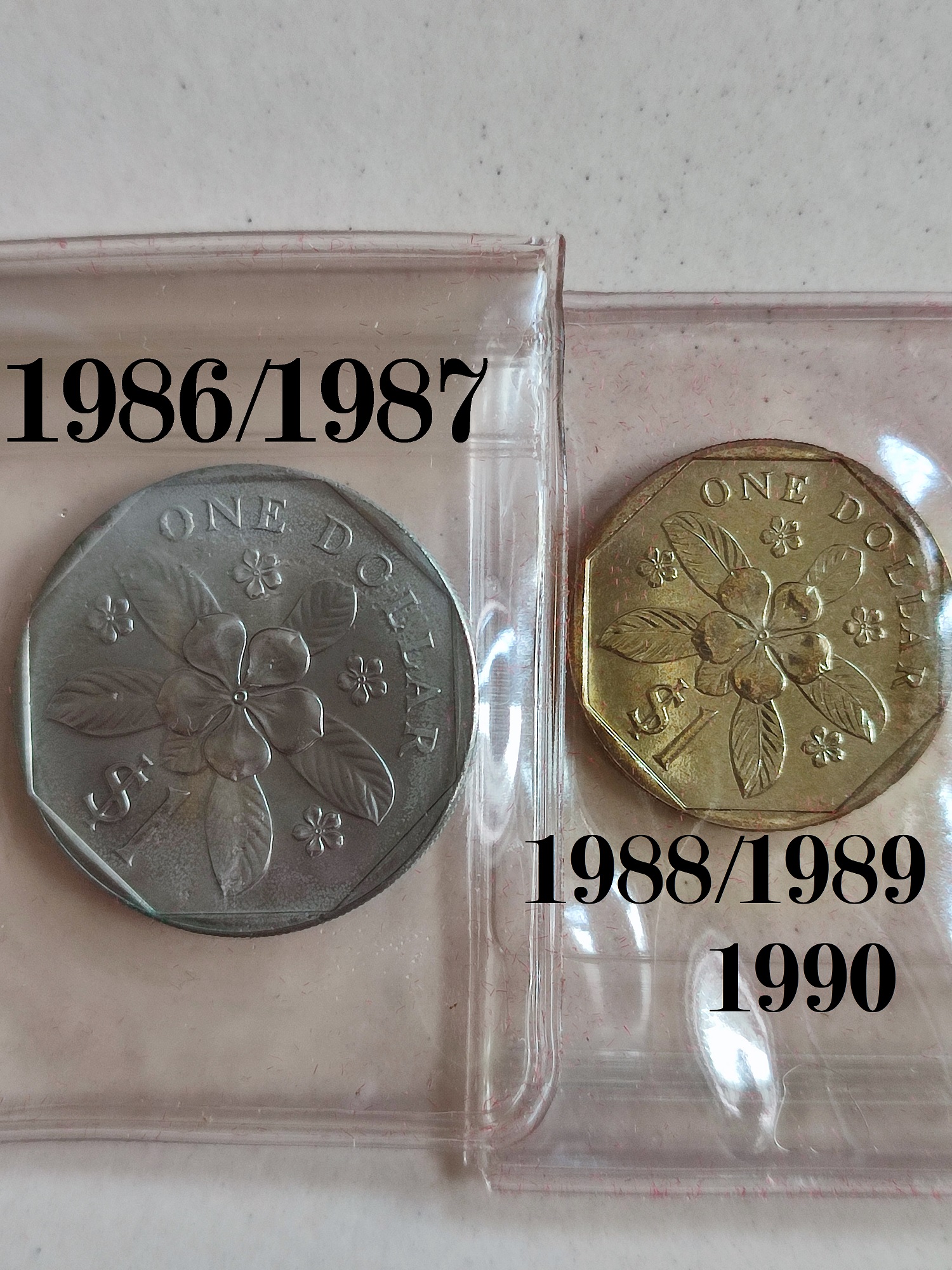 1986 to 1990 Singapore Uncirculated Coin Set (One cent to One