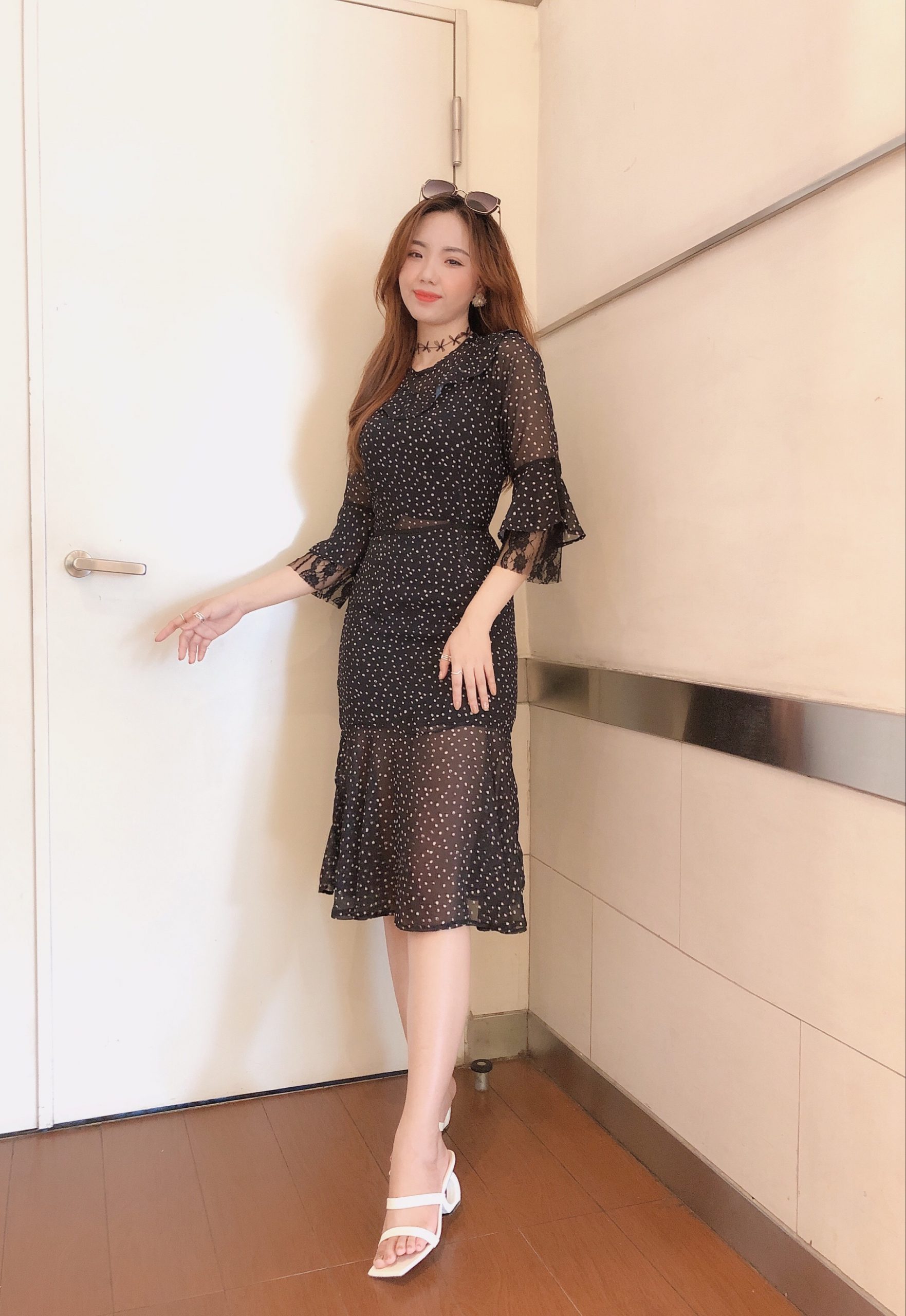 ĐẦM SUÔNG ĐUÔI CÁ CHẤM BI SANG TRỌNG THANH LỊCH Beyeu1688 - BY4325A