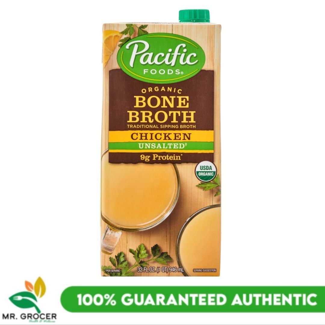 Pacific Foods Organic Bone Broth Chicken Unsalted 946mL | Lazada PH