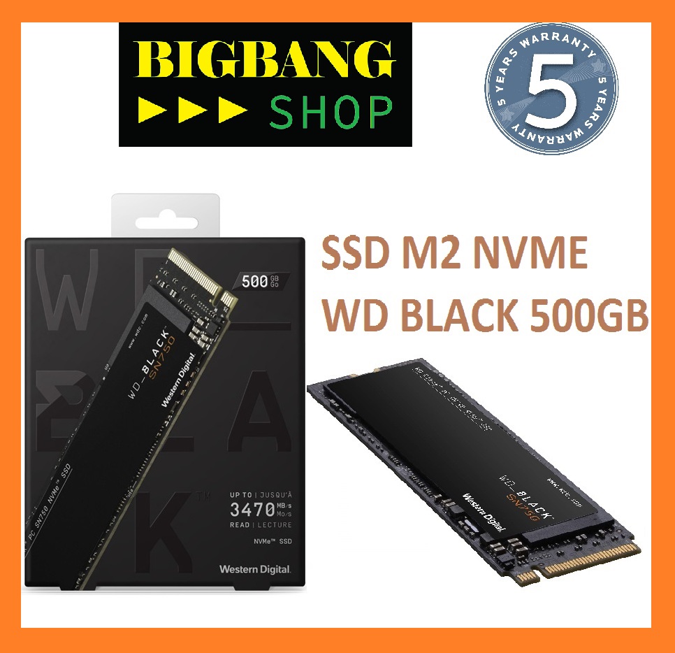 Ổ cứng SSD WD Black SN750 PCIe Gen3 x4 NVMe M.2 500Gb, 1TB