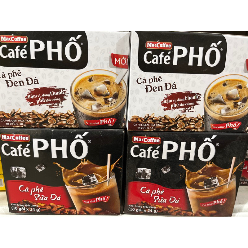 Cà phê Phố Sữa Đá hộp 10 gói x 24g