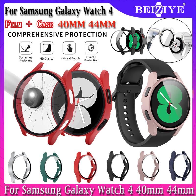 Vỏ cho Samsung Galaxy Watch 4 40MM 44MM Vỏ + Kính cường lực Vỏ cứng Bảo vệ toàn màn hình Ốp lưng cho Galaxy Watch 4 Chống rơi Đồng hồ PC Case Protector thumbnail