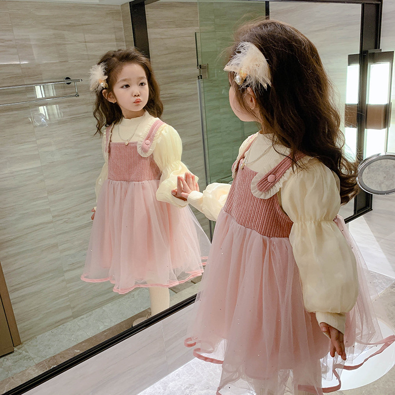 Váy công chúa bé gái phối ren hoa xếp tầng - Hanyza Store