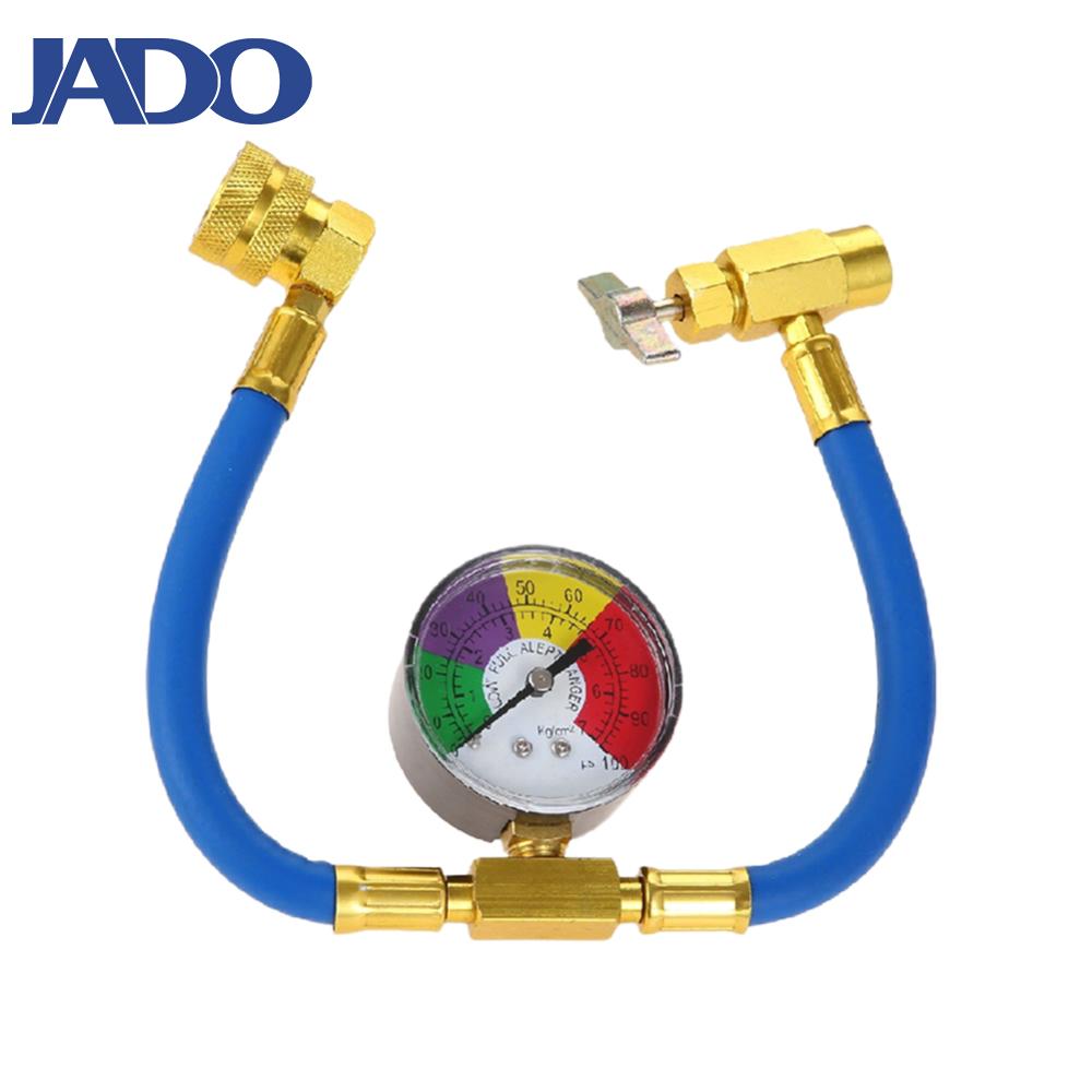 R134A Air Conditioner Gas Cooler with Measuring Gauge Air Conditioner Gas Charging Hose Car Refrigerant Charging Pipe for Car Automobile