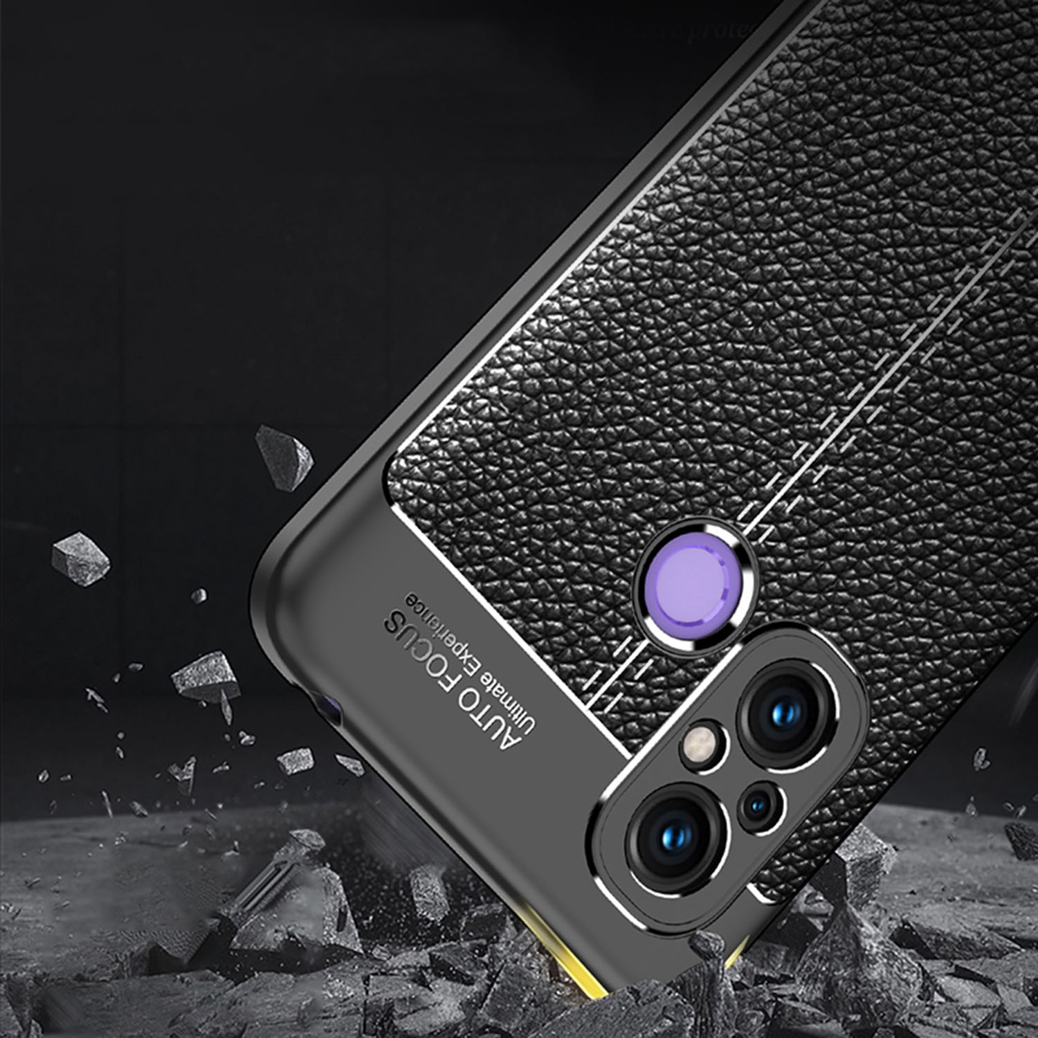 (RepairParts Mania)For Xiaomi Redmi 12C Litchi Texture Shockproof TPU Phone Case(Black)