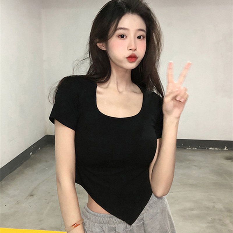 Women%20Short%20Sleeve%20Square%20Neck%20T-Shirt%20Summer%20Irregular%20Hem%20Slim%20Casual%20Bottom%20TopsNIUMAO%20-%20Image%209