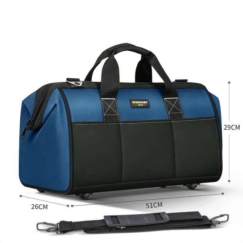 ZUOGUAN Multi functional tool kit, hand-held tool bag, thickened wear-resistant hardware repair kit, single shoulder canvas electrician bag