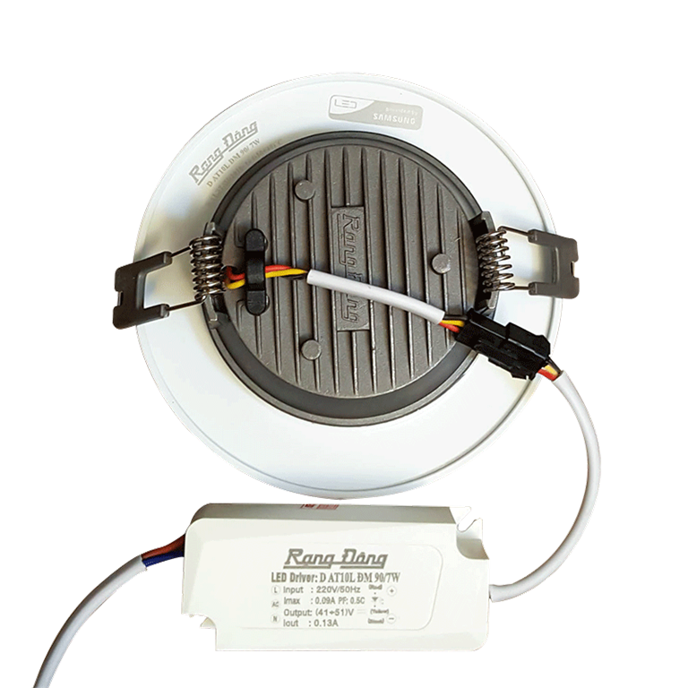 ĐÈN LED ÂM TRẦN ĐỔI MÀU RẠNG ĐÔNG / DOWNLIGHT VIỀN BẠC 7W