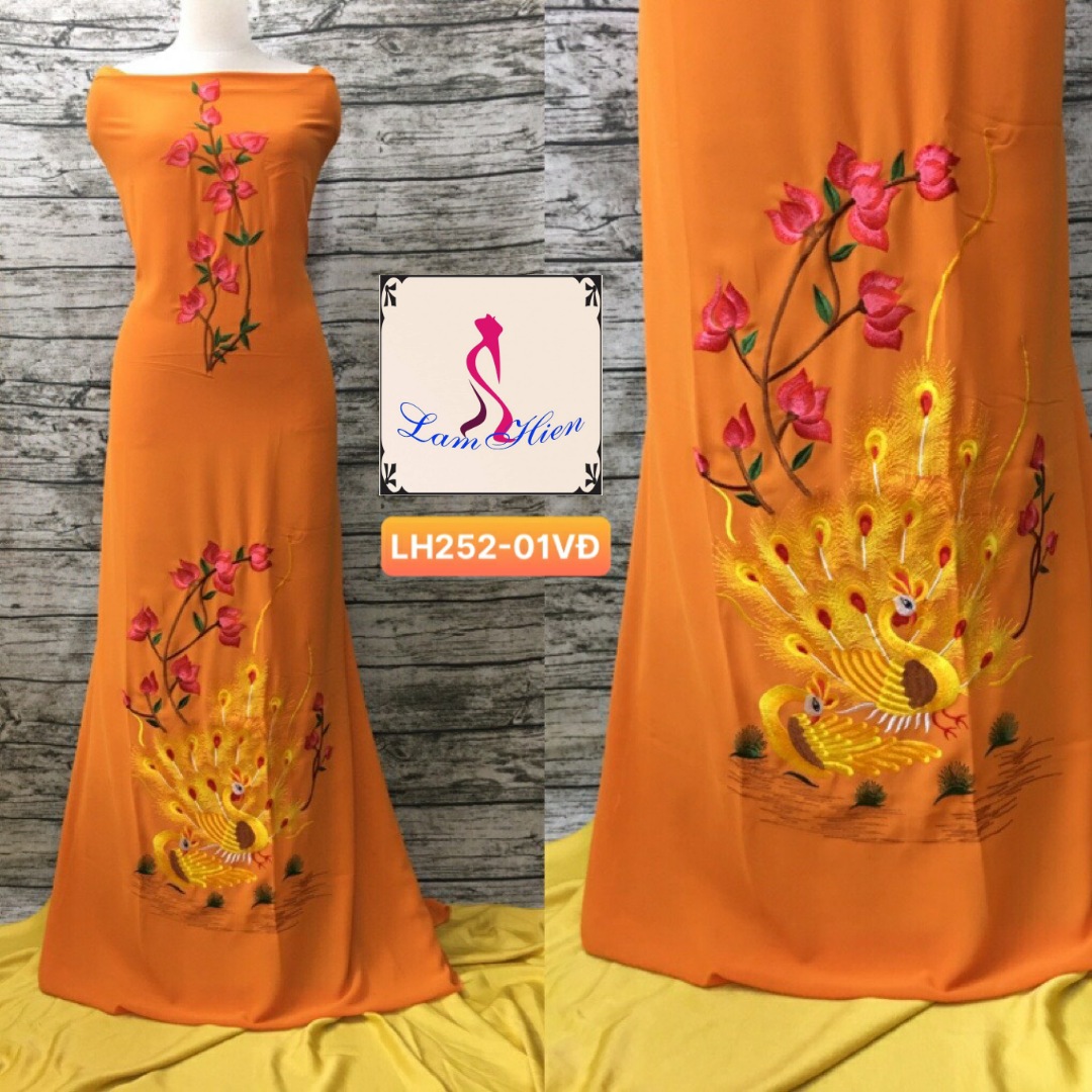 Vải may áo dài bông thêu LH252