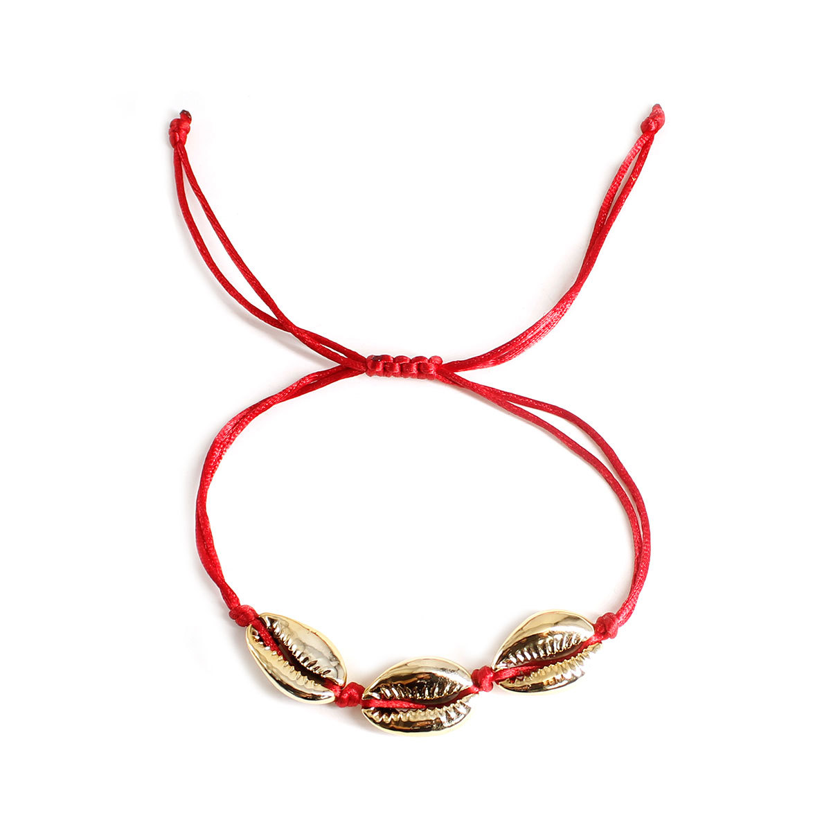 Trendy Shell Beach Fashion Handwoven Red Rope Foot Chain Ankle Bracelet ...
